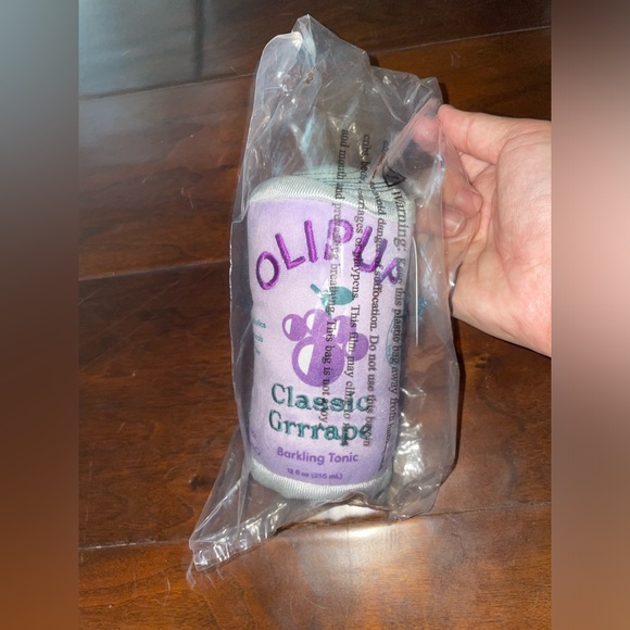 HP!! HAUTE DIGGITY DOG OLIPUP CLASSIC GRRRAPE SODA CAN DOG TOY BNIB NWT - Picture 3 of 3